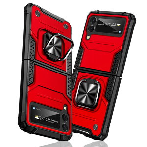 【送料無料】TMUJWS Samsung Galaxy Z Flip3 5G ケース リング 衝撃吸収 耐衝撃 TPU+PCバンパー 二重構造 米軍MIL規格 全面保護カバー 滑り防止 車載ホルダー対応 擦り傷防止 滑り止め 軽量 薄型 ギャラ