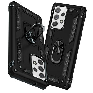 【送料無料】TMUJWS Galaxy A53 5G ケース リング 耐衝撃 衝撃吸収 傷防止 全面保護 カメラ保護 SC-53C SCG15 カバー スタンド付き TPU+PCバンパー 二重構造 360度回転 防塵 車載ホルダー対応 指紋防止 黄