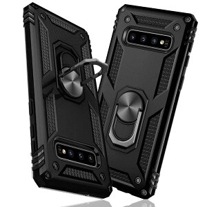 【送料無料】TMUJWS Samsung Galaxy S10 ケース リング 耐衝撃 衝撃吸収 傷防止 全面保護 カメラ保護 スタンド付き TPU+PCバンパー 指紋防止対策 二重構造 360度回転 防塵 車載ホルダー対応 黄変防止