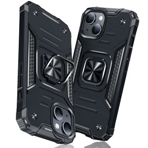【送料無料】iPhone 15 用ケース リング 衝撃吸収 耐衝撃 TPU+PCバンパー 二重構造 米軍MIL規格 全面保護カバー 滑り防止 車載ホルダー対応 擦り傷防止 滑り止め 軽量 薄型 アイフォン 15 用カバー