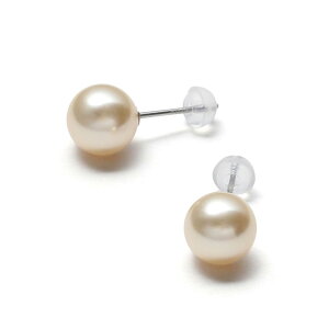 【送料無料】パールピアス グランプレミアム カラーパール 真珠 6mm 8mm珠 シルバー 色:クリームイエロー_プラチナ、サイズ:6mm