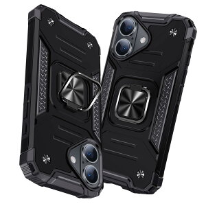 【送料無料】iPhone 16 Plus 用ケース リング 衝撃吸収 耐衝撃 TPU+PCバンパー 二重構造 米軍MIL規格 全面保護カバー 滑り防止 車載ホルダー対応 擦り傷防止 滑り止め 軽量 薄型 アイフォン 16 plus