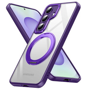 【送料無料】Galaxy S25用 ケース Magnetic対応 クリア リング 耐衝撃 SC-51F SCG31 ケース 透明 衝撃吸収 TPU+PCバンパー 二重構造 360°回転スタンド ストラップホール付き 軽量 耐久 6.2インチ 人気 携