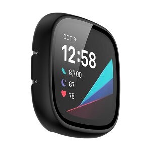yzLICHIFIT Fitbit Versa 3/SensepیP[X Jo[ PCt[ KXtB ̉ X}[gEHb`Jo[ EȒP ϏՌ h~y  ANZT[ FFubN