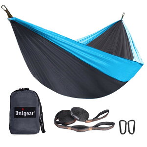 【送料無料】Unigear(ユニジア) ハンモック パラシュート 超広い320X200cm 275×165cm 超軽量2人用余裕がある 耐荷重350kg室内 アウトドア キャンプ 公園 三人用 コンパクト 部屋 風通し良く 涼しい サ