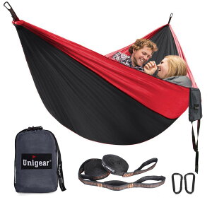 【送料無料】Unigear(ユニジア) ハンモック パラシュート 超広い320X200cm 275×165cm 超軽量2人用余裕がある 耐荷重350kg室内 アウトドア キャンプ 公園 三人用 コンパクト 部屋 風通し良く 涼しい サ