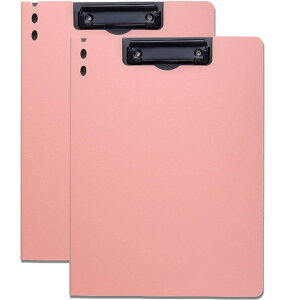 【送料無料】fogman バインダー A4 縦 横 クリップボード 2つ折り ペンホルダー付 2個セット 色:ピンク、サイズ:縦