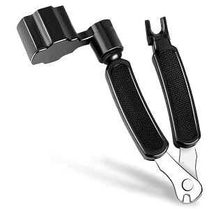 【送料無料】YUENTOEN ストリングワインダー ギター弦巻器 3 in 1 アコースティックギター 弦 メンテナンス ペグ回し ブリッジピン抜き ニッパー ギターチューニングツール (ブラック)