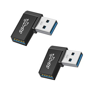 【送料無料】L型 USB3.0A to USB A YITONGXXSUN (OTG) 変換アダプタ/変換コネクタType A タイプA オス-タイプA メス データ 転送 急速 充電 延長 アルミニウム合金製 色:黒い、サイズ:29mm*14mm*