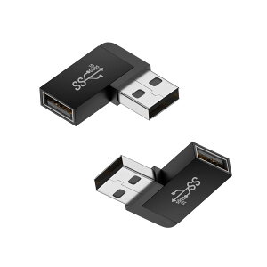 【送料無料】L型 USB3.0A to USB A YITONGXXSUN (OTG) 変換アダプタ/変換コネクタType A タイプA オス-タイプA メス データ 転送 急速 充電 延長 アルミニウム合金製 色:黒い、サイズ:29mm*14mm*