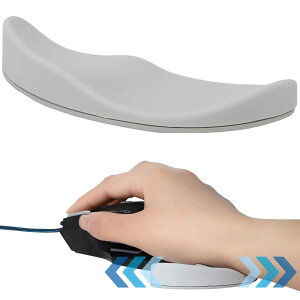 【送料無料】fogman マウス リストレスト 連動 移動タイプ 一体型 人間工学 腱鞘炎防止 右手専用 色:グレー、サイズ:10 x 4.5 cm