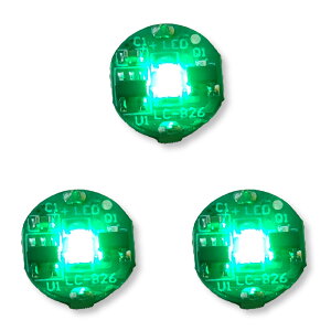 【送料無料】Lezalic LED 電飾 磁気スイッチ 3個セット ボタン電池 (CR927対応) 超小型 ワイヤレス 模型 プラモデル フィギュア ライト 照明 極小 色:グリーン