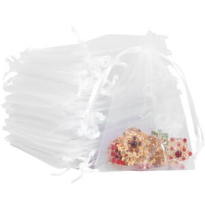 【送料無料】fogman オーガンジー 巾着 袋 小分け袋 ラッピング ミニ巾着 ギフト 包装 50枚セット 色:13×18cm