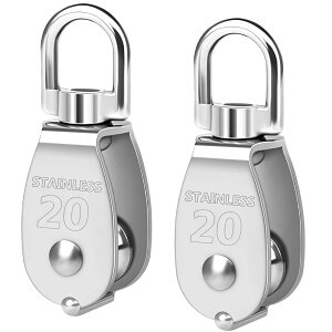 【送料無料】fogman 滑車 小型 ロープ滑車 プーリー クレーン 荷揚げ ステンレス 2個セット 色:20mm