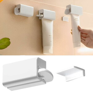 【送料無料】fogman チューブ絞り器 歯磨き粉ホルダー ディスペンサー ぶら下げ式 穴あけ不要 洗面台 色:ホワイト - 1個、サイズ:中