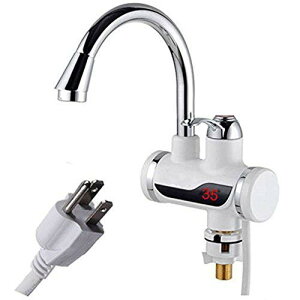 【送料無料】チャミ 電気蛇口 電気温水ヒーター 電気水栓 LEDディスプレイ付き バスルームキッチン用 温かい 加熱速い 色:低いパイプ、サイズ:下の取水口