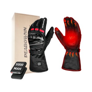 【送料無料】Peabownn 電熱グローブ バイク グローブ 冬 防水 防寒 5000mAh電池*2 usb 3段階温度調節 衝撃吸収 革 滑り止めレザー 撥水加工 電熱手袋 温度制御 タッチパネル対応 登山 スポーツ 男女