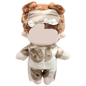 【送料無料】YUYAKESHI 綿人形用 クマ かわいい 人形服 着替え パジャマ アクセサリー 20cm人形用 アイマスク ぬいぐるみ用 装飾 色:ホワイト