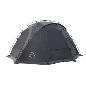 【送料無料】Tenplay 2024NEW ドームテント 大型 4-6人用 幅385cm高さ200cm 煙突穴付き 防水 ファミリーテント 耐水圧5000mm 2重層 自立式 ボール型 4シーズン アウトドア 雪山 キャンピング 色:ブラッ