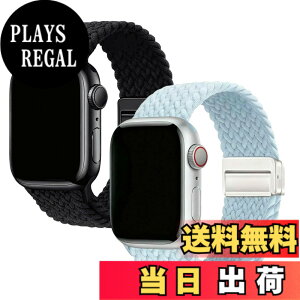 �y���������z[WOXDECO] 2������R���p�`�u�� �A�b�v���E�H�b�` �o���h �҂ݍ��� �i�C������ ���C�z���� 41mm/40mm/38mm,49mm/46mm/45mm/44mm/42mm �Ή� �j�����p �t�ďH�~�ɍœK �F�F�u���b�N+�u���[�A�T�C