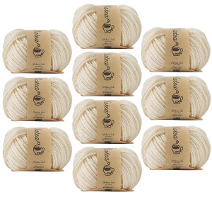 【送料無料】原ウール Knitworm 毛糸 10玉セット チャティアクリル並太 並太 30g(約66m) アクリル100% 色:1.ミルク