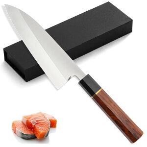 【送料無料】Irai Utaki 出刃包丁 身卸し出刃包丁 プロ仕様 右利き用 ハイカーボンステンレス鋼複合鍛造 和式ハンドル 魚用包丁 魚捌き 三枚おろし 鳥 肉解体 頭の兜割り プレゼント 色:左手