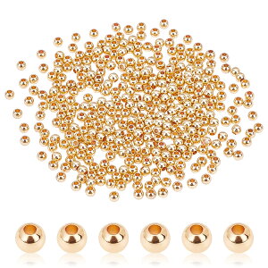 �y���������zPH PandaHall 5mm 14K �����b�L�r�[�Y 150�� ���炩 �ۂ��r�[�Y ������ �X�y�[�T�[�r�[�Y �u���X���b�g �l�b�N���X �W���G���[ �H�|�i��� �V�[�����X �{�[���r�[�Y �F�F�S�[���f���A