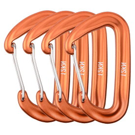 【送料無料】JEELAD カラビナ ナスカン 登山釦 12kN 25kN アルミ合金カラビナ 超軽量 キーホルダー 脱落防止 多機能 キャンプ アウトドア 色：B - 12kN - オレンジ - 4個