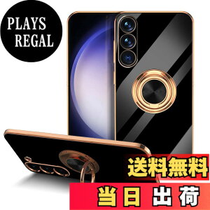 �y���������zLuFiYa �P�[�X �����O�t�� �J�o�[ TPU�f�� �X�^���h�@ �X�}�z�P�[�X �y�� �ϏՌ� ���� �C�菝�h�~ �����h�~ �ԍڃz���_�[ 360°��] �P�[�X �F�F�u���b�N�A�T�C�Y�FSamsung Galaxy S23 5G