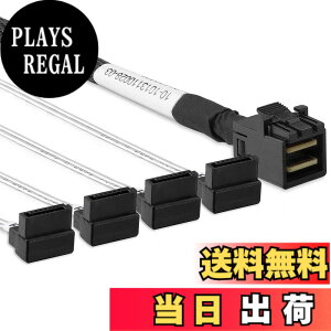 �y���������z���� Mini SAS �F�FSFF-8643 to 4x SATA (13#:�X�g���[�g���璼�p)�A�T�C�Y�F0.5m