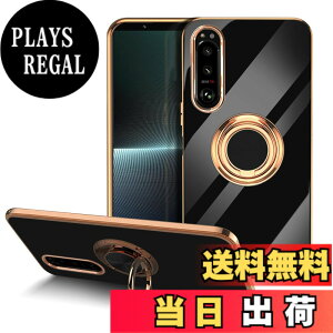 �y���������zLuFiYa �P�[�X �����O�t�� �J�o�[ TPU�f�� �X�^���h�@ �X�}�z�P�[�X �y�� �ϏՌ� ���� �C�菝�h�~ �����h�~ �ԍڃz���_�[ 360°��] �P�[�X �F�F�u���b�N�A�T�C�Y�FSony Xperia 1 V 5G