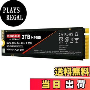 �y���������zMonster Storage NVMe SSD PCIe Gen 4x4 PS5�m�F�ς� M.2 Type 2280 ���� SSD 3D TLC �������K�i ���[�J�[5�N �F�F�u���b�N�A�T�C�Y�F2TB