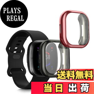 �y���������zkwmobile 2x �P�[�X Fitbit Versa 4 / Sense 2�Ή� �J�o�[ - �t���J�o�[ �V���R�� �ϏՌ� �S�̕ی� ���F/���� �F�F���F / �_�[�N�s���N