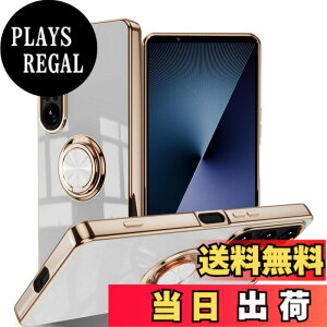 �y���������zLuFiYa �P�[�X �����O�t�� �J�o�[ TPU�f�� �X�^���h�@ �X�}�z�P�[�X �y�� �ϏՌ� ���� �C�菝�h�~ �����h�~ �ԍڃz���_�[ 360°��] �P�[�X �F�F�z���C�g�A�T�C�Y�FSony Xperia 1 VII 5G