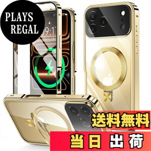 �y���������ziPhone 14/15/ �V���[�Y �P�[�X �X�^���h�@�\�t���E�A�N�V�����{�^�� �F�F�S�[���h�A�T�C�Y�FiPhone 17 Pro