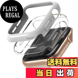 �y���������zJP - Ringke Apple Watch Series 6 / 5 / 4 / SE 40, 44mm Slim �F�FClear & Light Gray (2P)�A�T�C�Y�F[6 / 5 / 4 / SE 44mm]