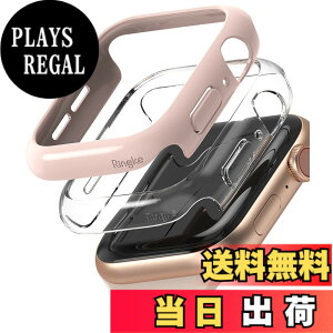 �y���������zJP - Ringke Apple Watch Series 6 / 5 / 4 / SE 40, 44mm Slim �F�FClear & Peach Pink (2P)�A�T�C�Y�F[6 / 5 / 4 / SE 44mm]