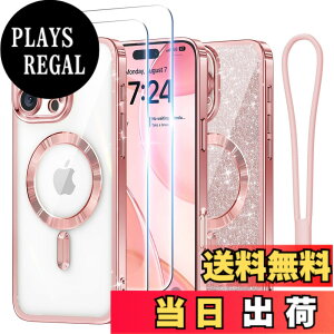 �y���������zMeifigno iPhone 15/16 �p�P�[�X �F�F���[�Y�S�[���h+HD�t�B���� 2���A�T�C�Y�FiPhone 16 Pro