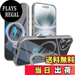 �y���������zMagSafe�Ή� �P�[�X�y ���C�����X�[�d�A�c�����Ή��A�B�����[���X�^���h�A�}�O�l�b�g���ځA�ϏՌ��A�S�ʕی�z �F�F�O���[�A�T�C�Y�FiPhone 16Plus �p