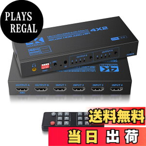 �y���������zavedio links HDMI�}�g���b�N�X �F�F�u���b�N�A�T�C�Y�F4K60Hz 4����2�o��