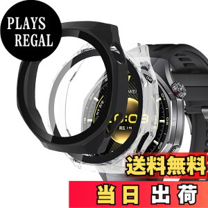 �y���������zGreerass �P�[�X �K���X�t�B����+PC�t���[�� �F�F�u���b�N+�N���A�A�T�C�Y�FHUAWEI Watch GT 6 Pro 46mm �Ή� �K���X�t�B����+PC�t���[��