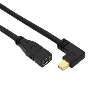 �y���������zViViSun Mini DP�����P�[�u�� Mini Displayport to Mini Displayport �����P�[�u�� �I�Xto���X �����b�L ���E�㉺90°L�^ 4K×2K�Ή� �F�FBlack�A�T�C�Y�F�EL