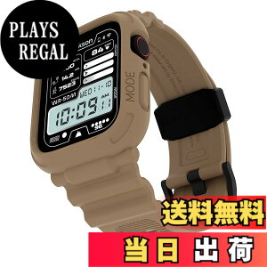 �y���������zElkson Quattro PRO for Apple Watch Series 9 8 7 45mm 41mm 6 SE 5 4 44mm 40mm�Ή� �n���n�[�P�[�X TPU �_�� �ϏՌ��� �S�ʕ� ��c �F�FDesert Tan�A�T�C�Y�F41mm / 40mm