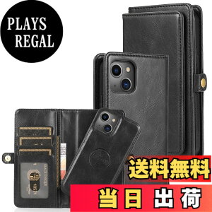 �y���������zfor iPhone 14 Many Card Slots 2in1 Detachable Wallet Case �F�F�u���b�N�A�T�C�Y�FiPhone 14 Plus