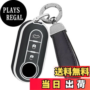 �y���������zSANRILY �t�B�A�b�g������ �L�[�P�[�X �L�[�z���_�[ �L�[�J�o�[ �L�[�ی� Fiat 500/500C/500L/500X ���ɓK�p ���� �ی� �����ɂ� �� �h�~ �I�V���� TPU �F�F�u���b�N�A�T�C�Y�F�Ԃ̏����L