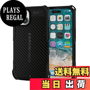 �y���������z�G���R�� iPhone15 �P�[�X ZEROSHOCK �ϏՌ� �Ռ��z�� �l�p�_���p�[ �O���b�v�f�U�C�� �X�g���b�v�z�[���t�� �u���b�N PMWA23AZEROG �F�F�u���b�N