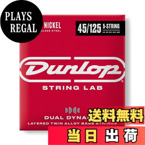 �y���������zJim Dunlop�i�W�� �_�����b�v�j�n�C�u���b�h �x�[�X�� Dual DynamicLayered Twin Alloy Hybrid Wound Nickel Bass Strings �F�FRed�A�T�C�Y�F45-125 GAUGE