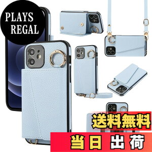 �y���������zXKringCKPTcs Wallet Case for iPhone 12 �F�F�u���[�A�T�C�Y�FiPhone 12