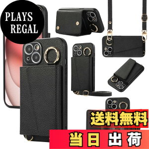 �y���������zXKringCKPTcs Wallet Case for iPhone 15 �F�F�u���b�N�A�T�C�Y�FiPhone 15