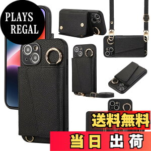�y���������zXKringCKPTcs Wallet Case for iPhone 13 �F�F�u���b�N�A�T�C�Y�FiPhone 13